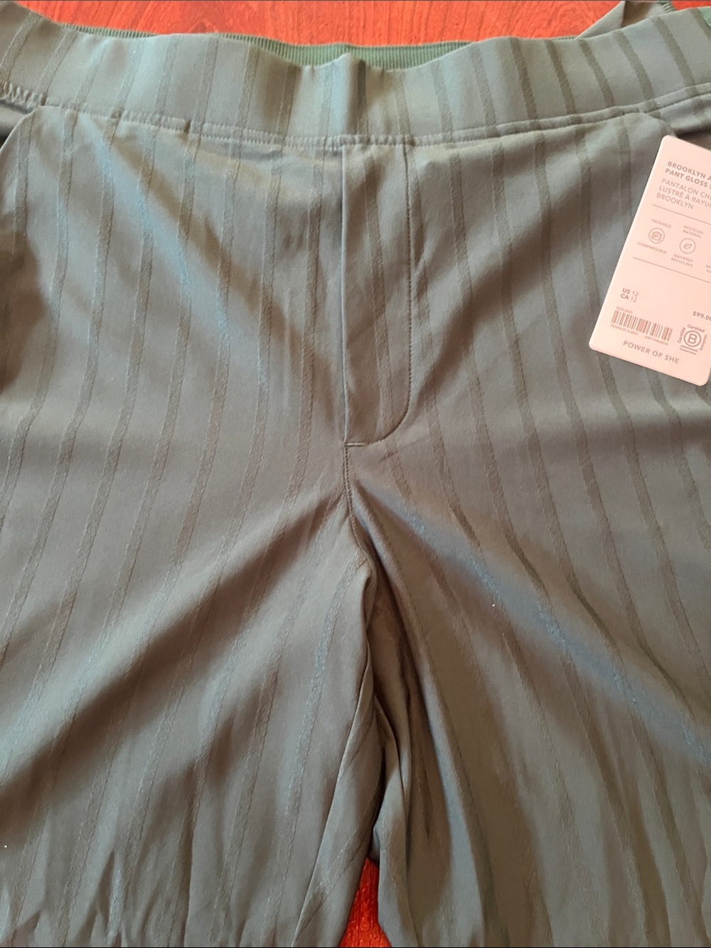 Athleta Kids Olive Green Ribbed Pull-On Leggings